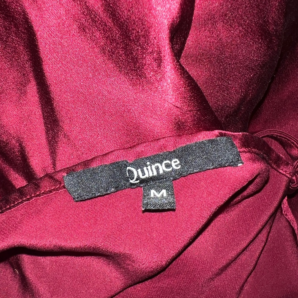 Quince Burgundy Silk Slip Dress - Picture 9 of 10